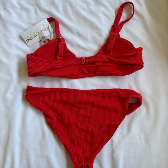 TiniBikini Red Ribbed Bikini Set - Picture 2 of 2